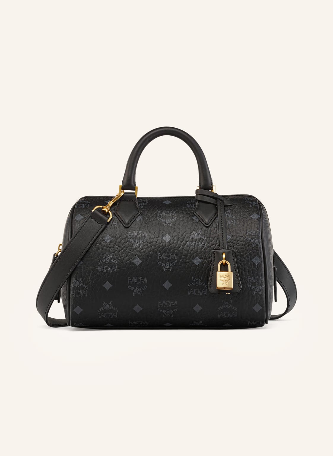 Mcm Handtasche Ella Boston Visetos schwarz von MCM