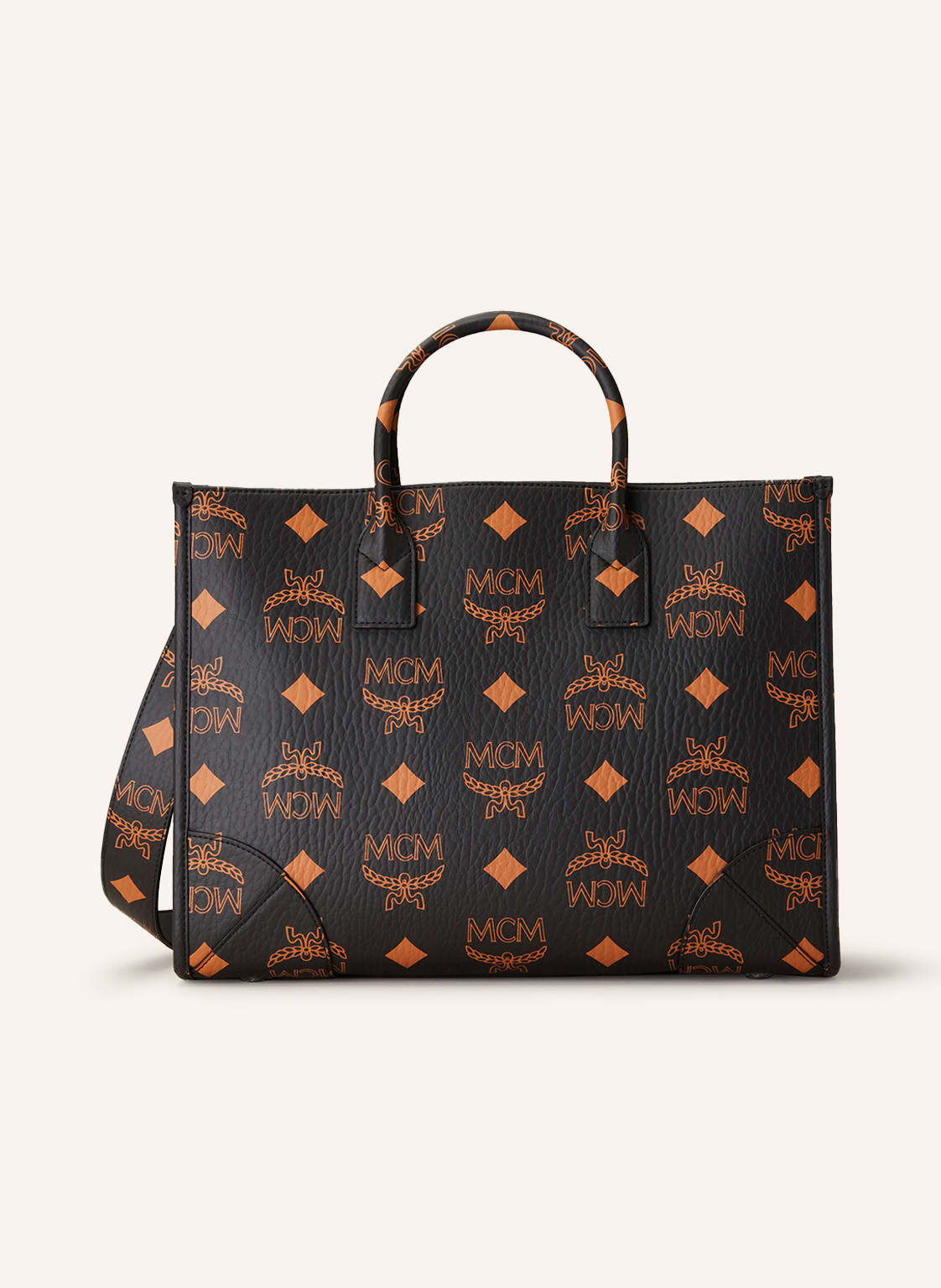 Mcm Shopper München Large Mit Pouch schwarz von MCM