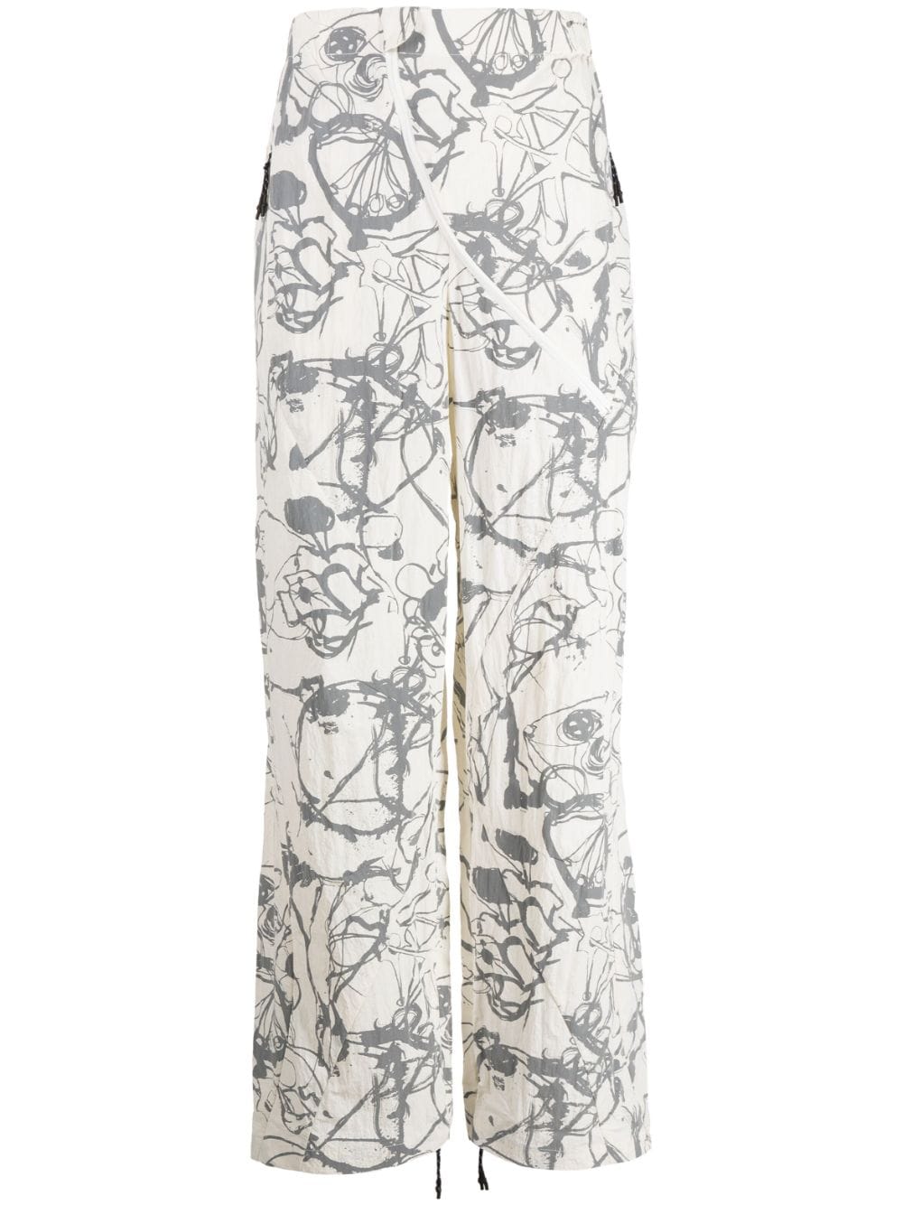 MCQ abstract-print straight-leg trousers - White von MCQ