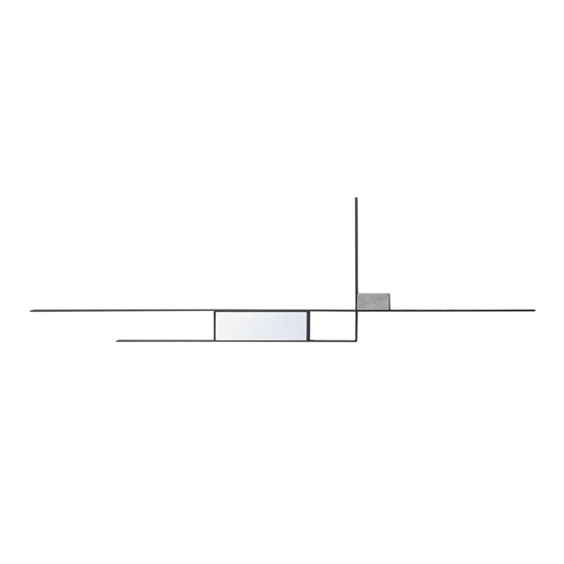 Mirror Lines Composition 4 Wandspiegel, Strukturausführung grau matt, Deko-Element brass, gold von MDF Italia