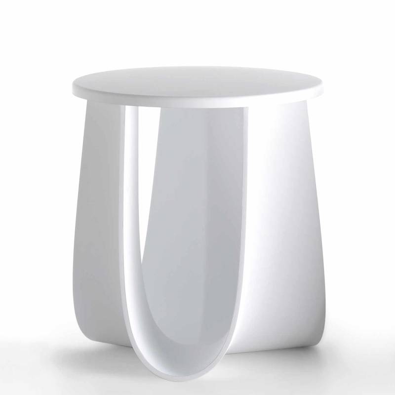 SAG Hocker/Beistelltisch, Top/Sitzfläche polyurethan weiss, Strukturausführung polyurethan weiss von MDF Italia