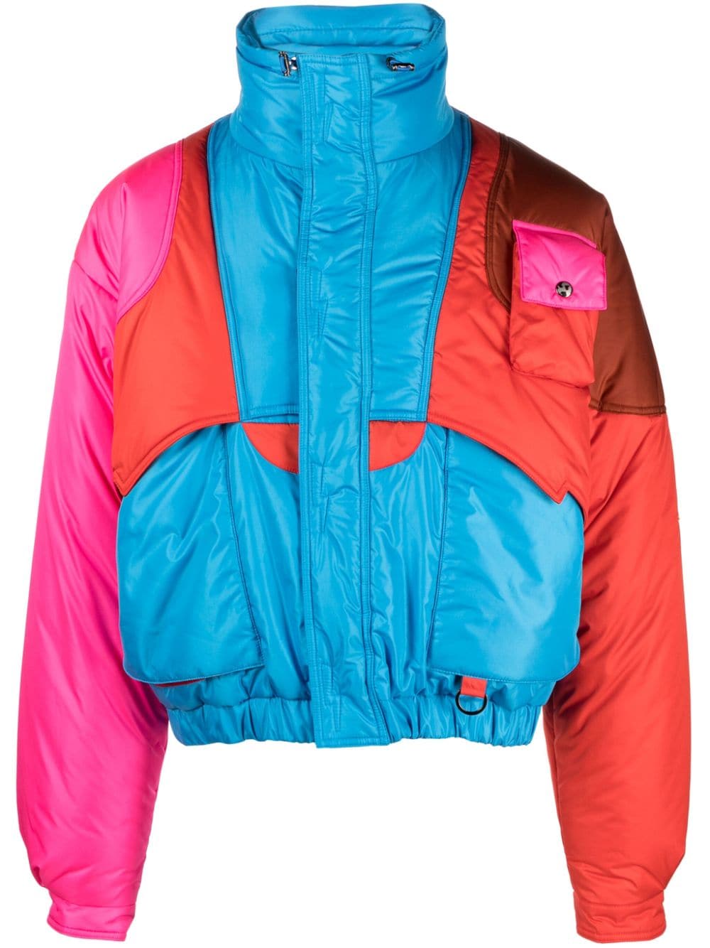 MEMBERS OF THE RAGE colour-block puffer jacket - Blue von MEMBERS OF THE RAGE