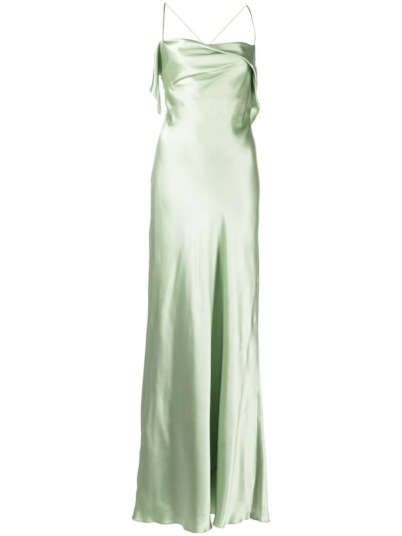 Michelle Mason bias-cut cowl neck gown - Green von Michelle Mason