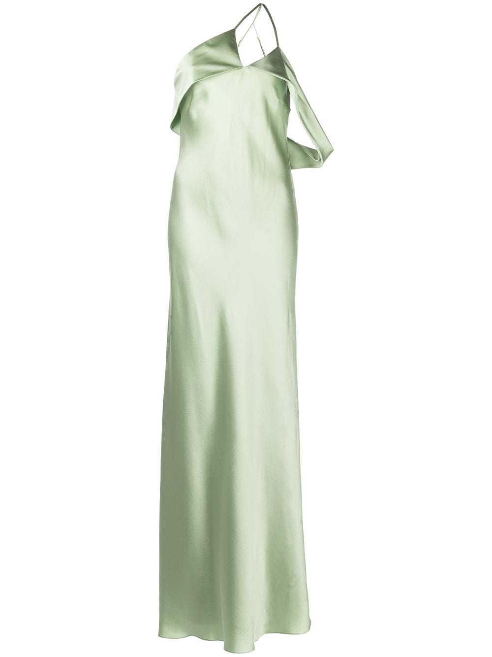 Michelle Mason bias-cut one-shoulder gown - Green von Michelle Mason