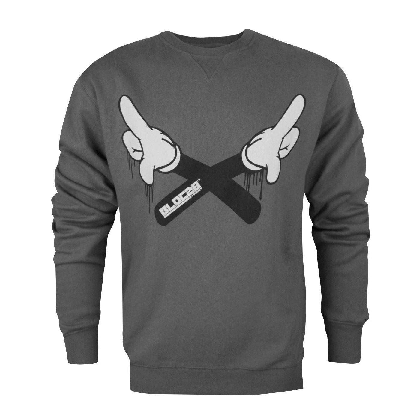 Bloc 28 Sweatshirt Mit Überkreuzten Armen Herren Charcoal Black M von MICKEY MOUSE