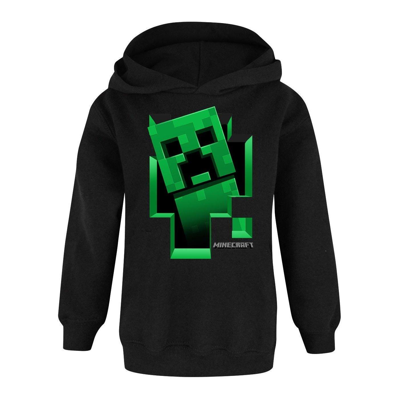 Creeper Inside Kapuzenpullover Jungen Schwarz 128 von MINECRAFT