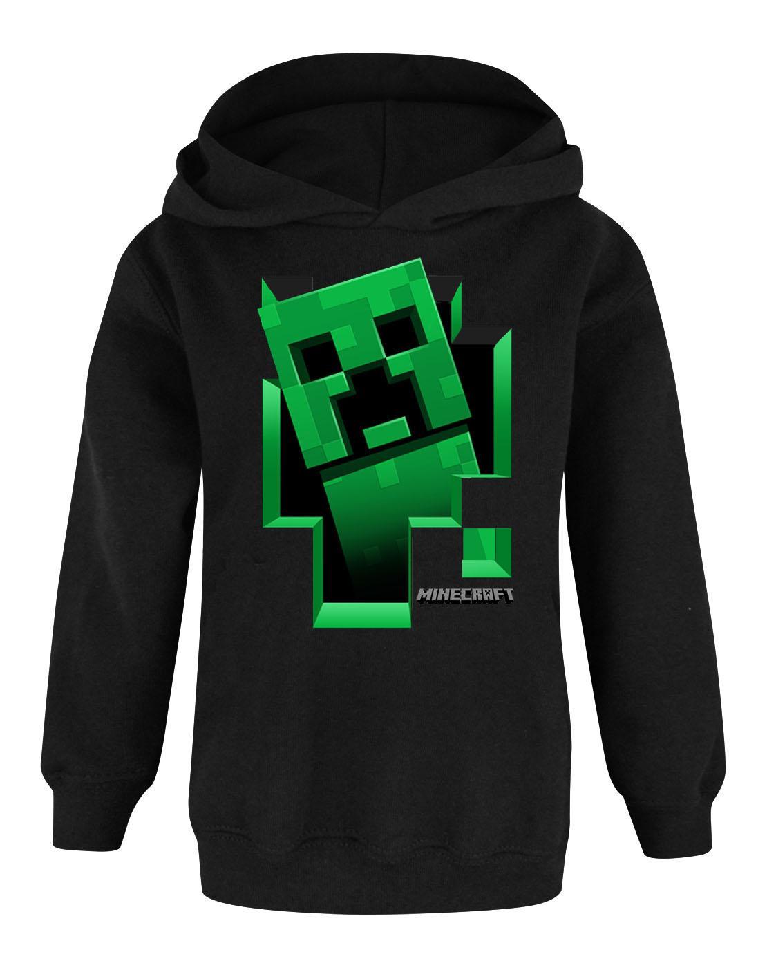 Creeper Inside Kapuzenpullover Jungen Schwarz 128 von MINECRAFT