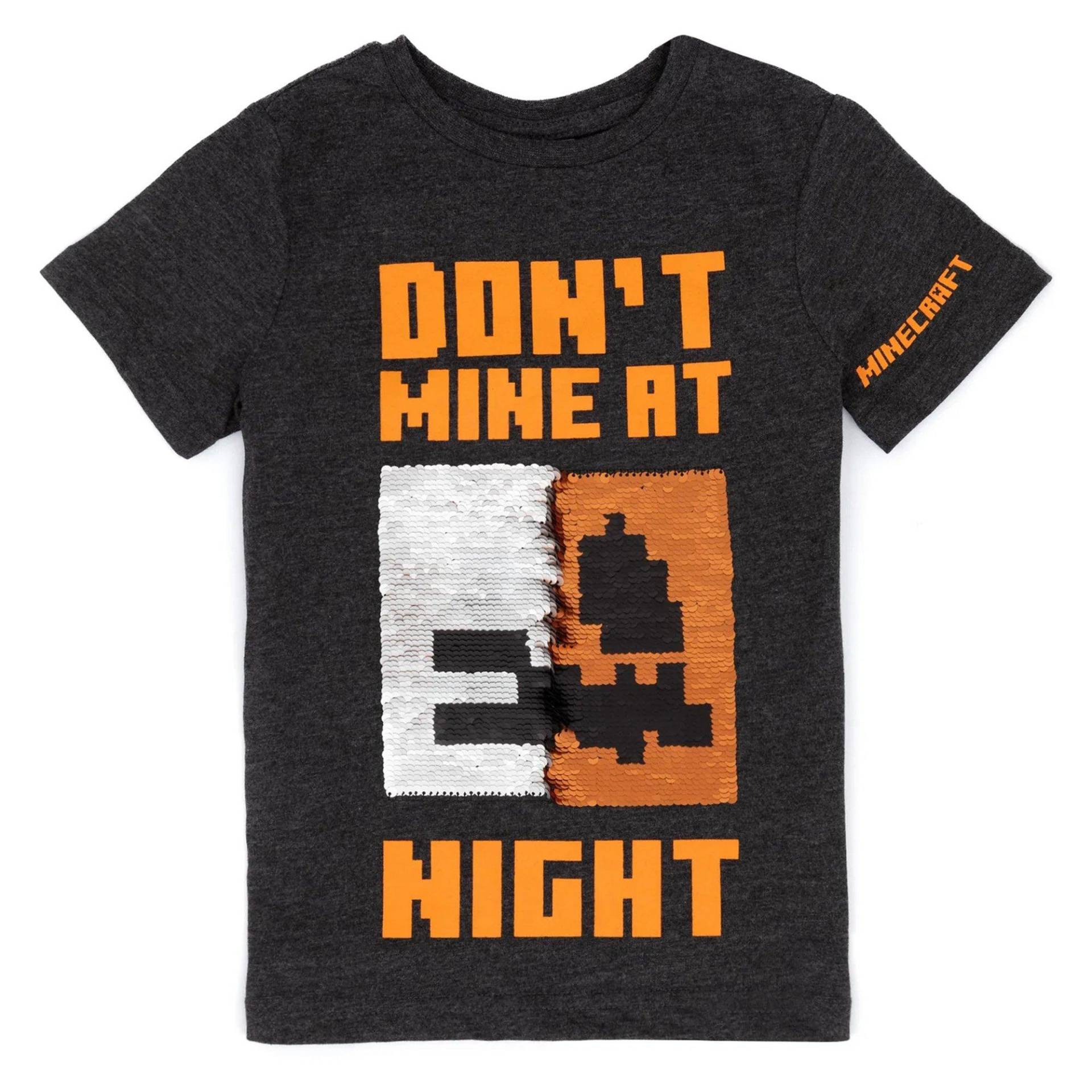 Don't Mine At Night Tshirt Mädchen Schwarz 110 von MINECRAFT