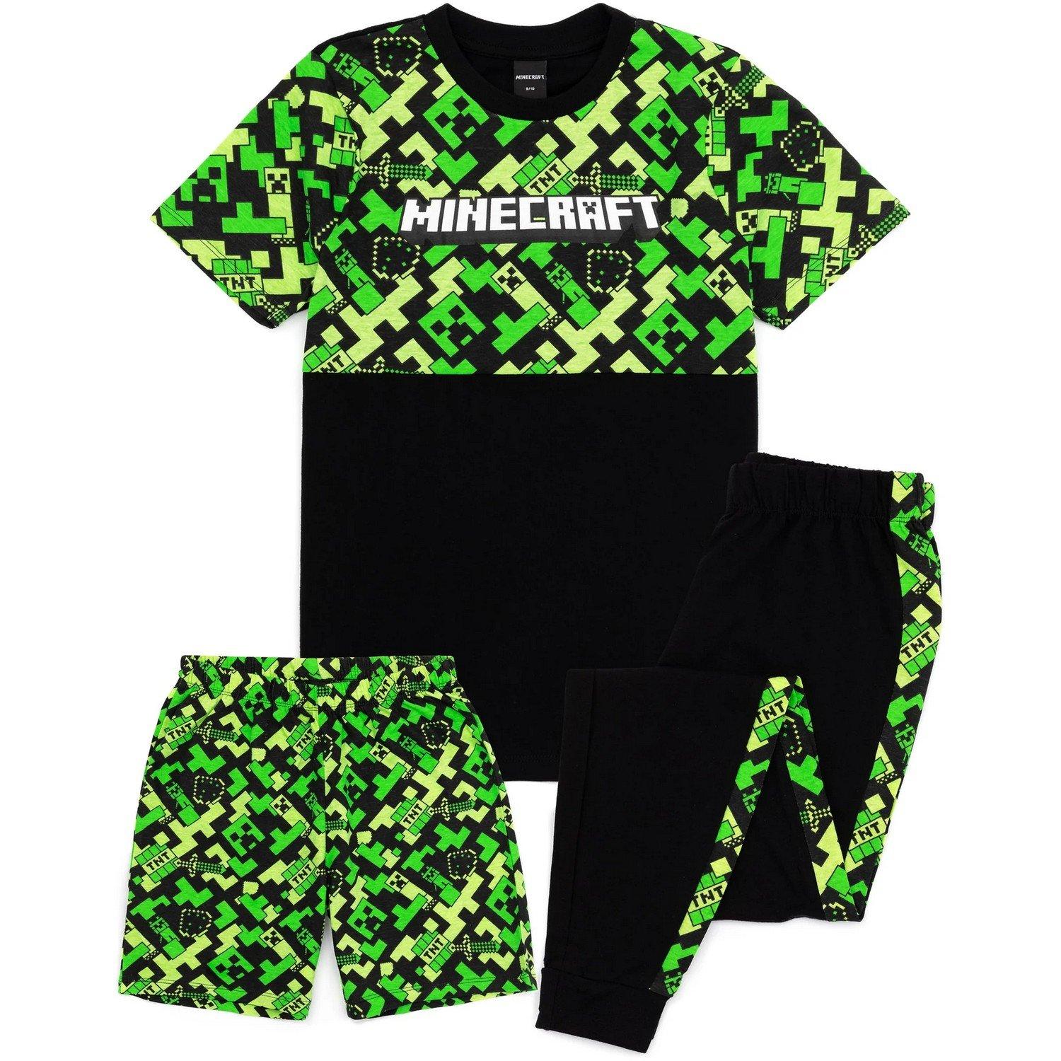 Gamer Schlafanzug Unisex Schwarz 146/152 von MINECRAFT