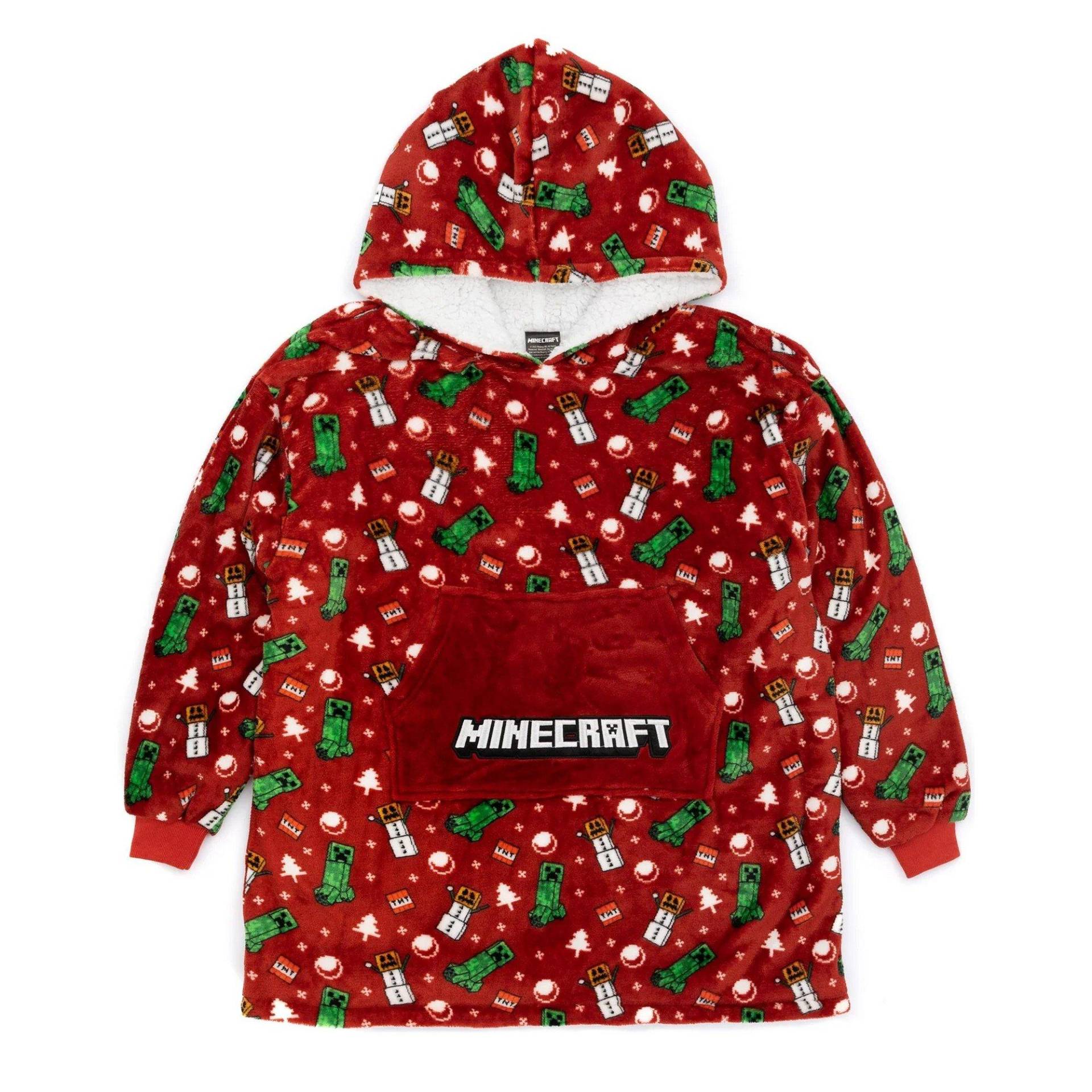 Kapuzendecke Weihnachtliches Design Jungen Rot Bunt ONE SIZE von MINECRAFT