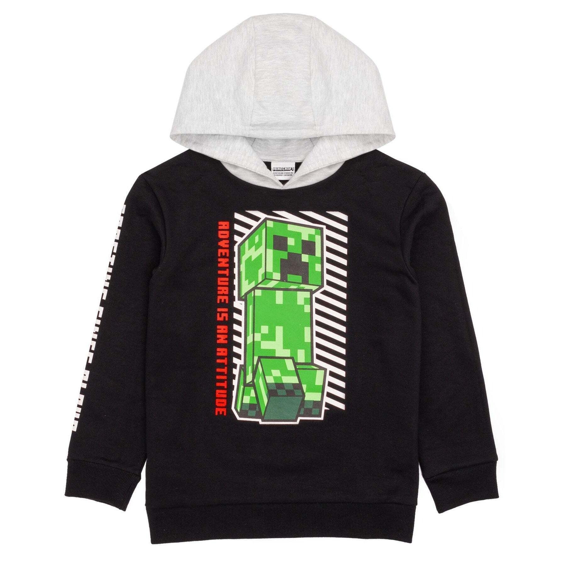 Kapuzenpullover Jungen Schwarz Bedruckt 164-170 von MINECRAFT