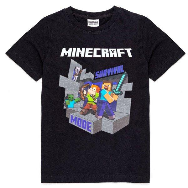 Survival Mode Tshirt Jungen Schwarz 146/152 von MINECRAFT