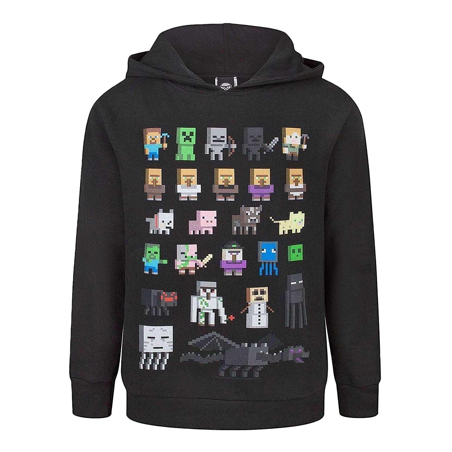 Kapuzenpullover Jungen Schwarz 116 von MINECRAFT