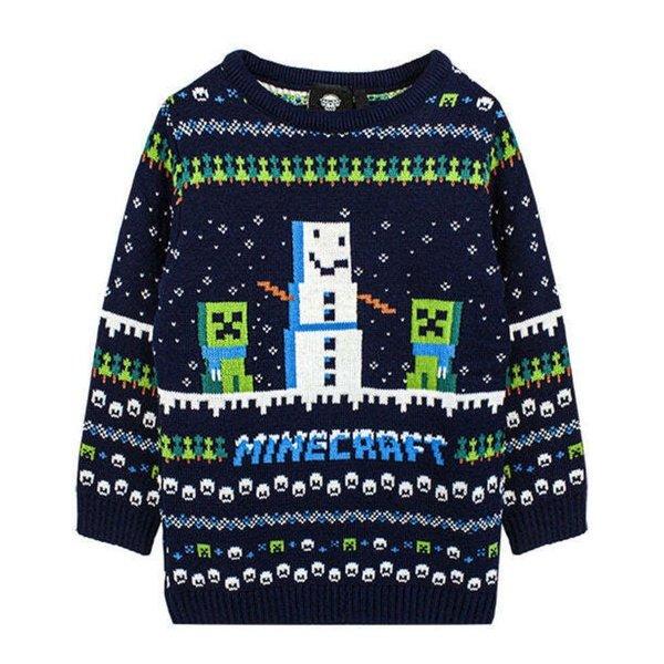 Pullover Weihnachtliches Design Mädchen Blau 116 von MINECRAFT