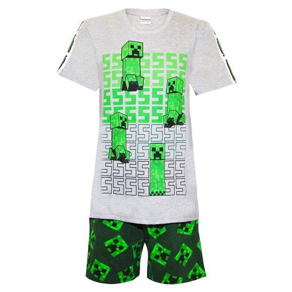 Schlafanzug Mit Shorts Unisex Grau 146 von MINECRAFT