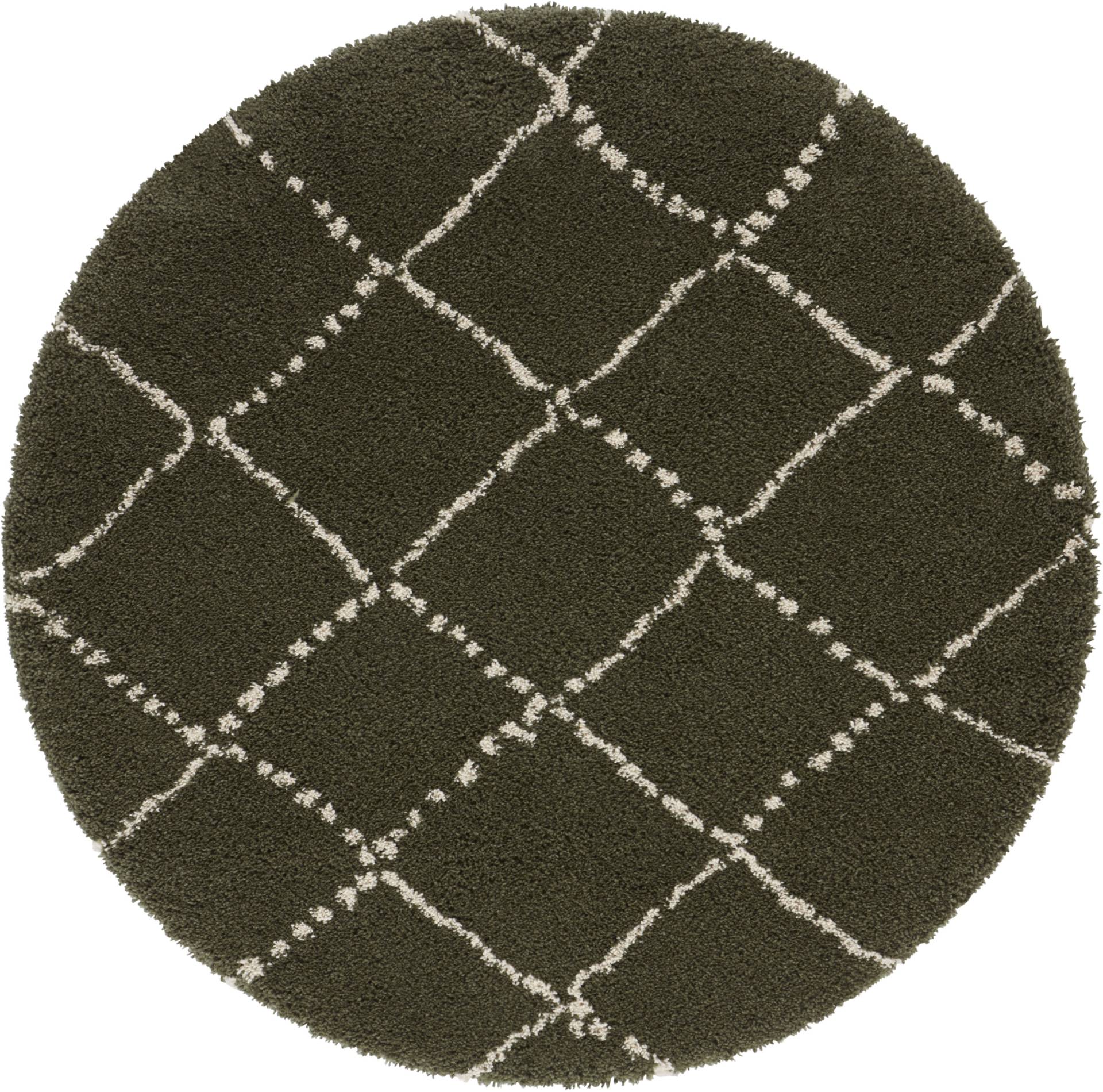HANSE Home Hochflor-Teppich »Hash«, rund, 35 mm Höhe, Shaggy, Flokati, Raute, Weich, Modern, Wohnzimmer, Schlafzimmer, Flur von HANSE Home