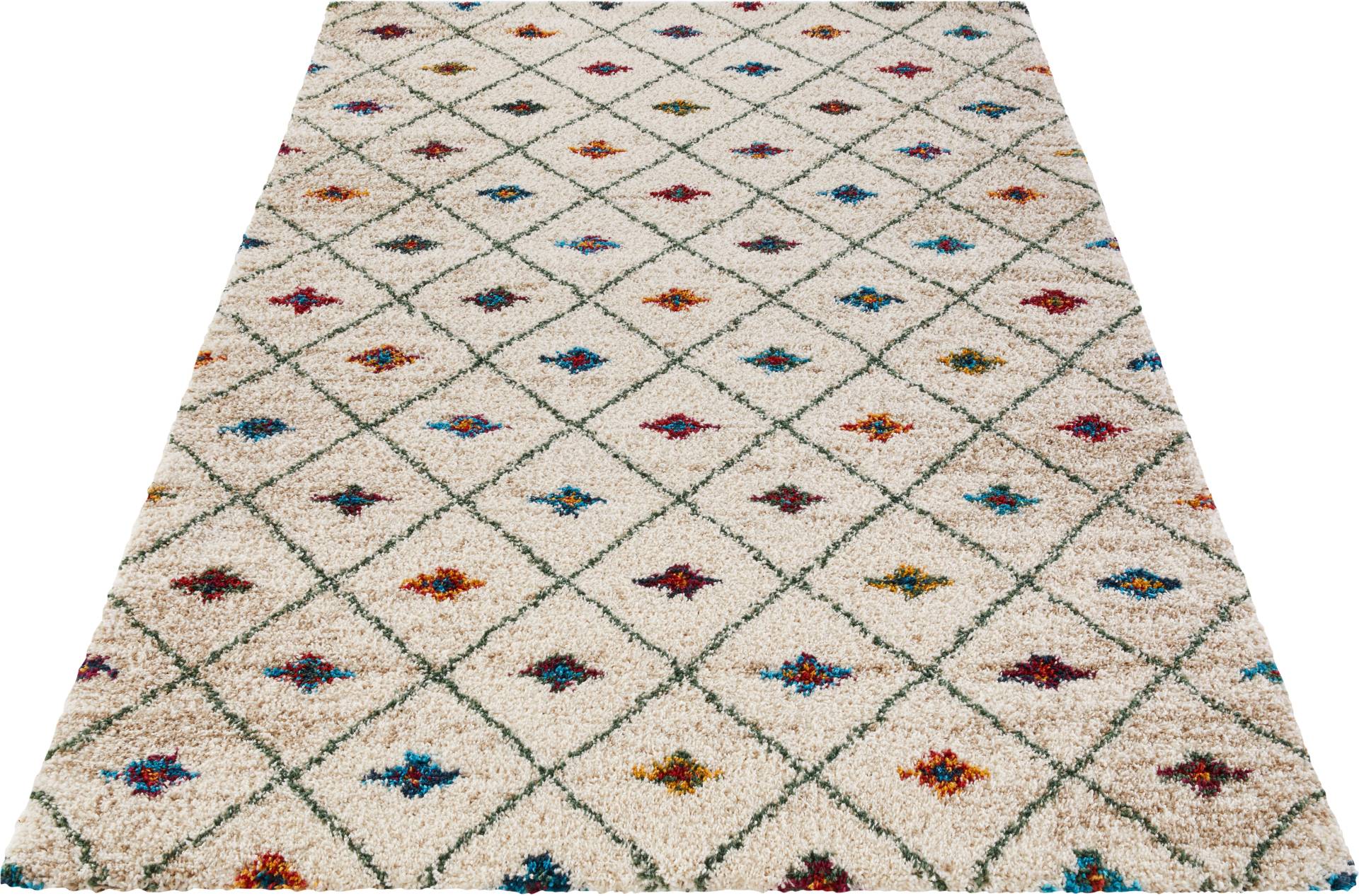 HANSE Home Hochflor-Teppich »JOVINA«, rechteckig, Boho Design, besonders weich durch Microfaser, Robust, Pflegeleicht von HANSE Home