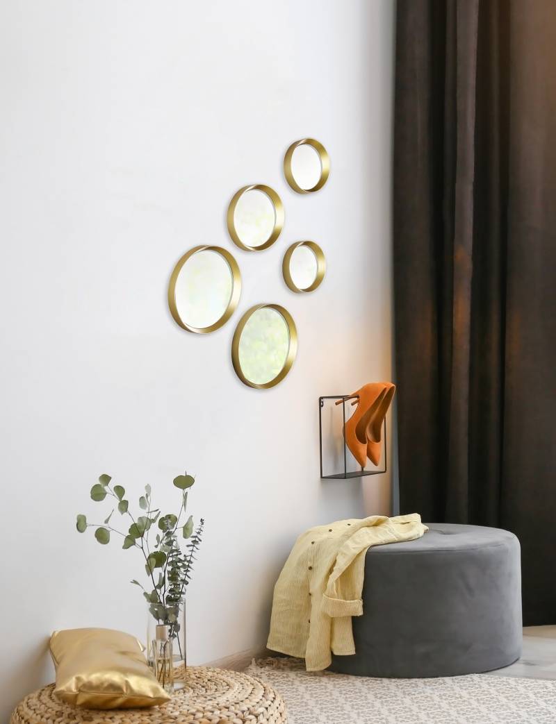 MIRRORS AND MORE Dekospiegel »Vivien«, (Set, 5 St.), Wandspiegel, rund von MIRRORS AND MORE