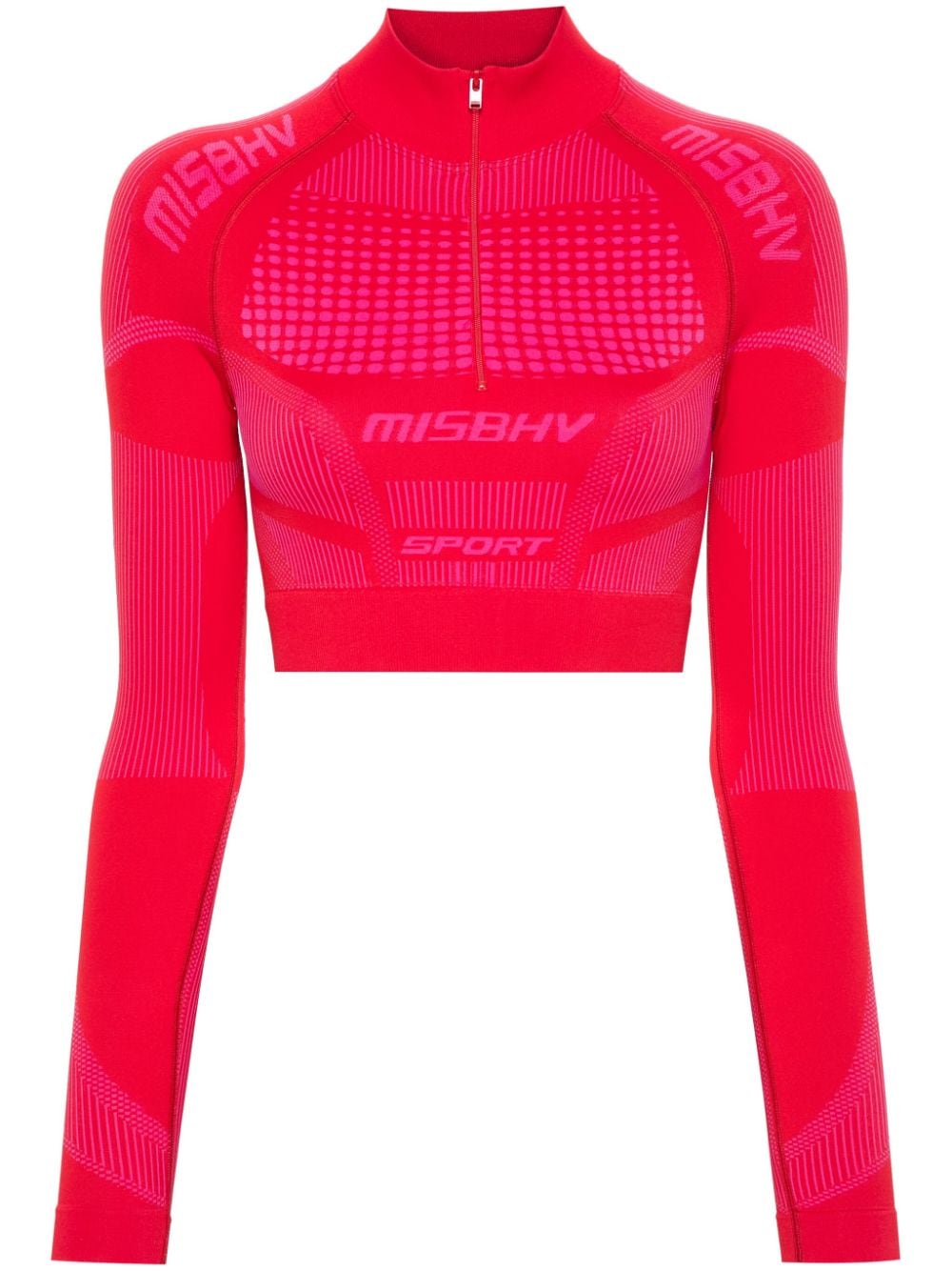 MISBHV logo-jacquard cropped performance top - Red von MISBHV