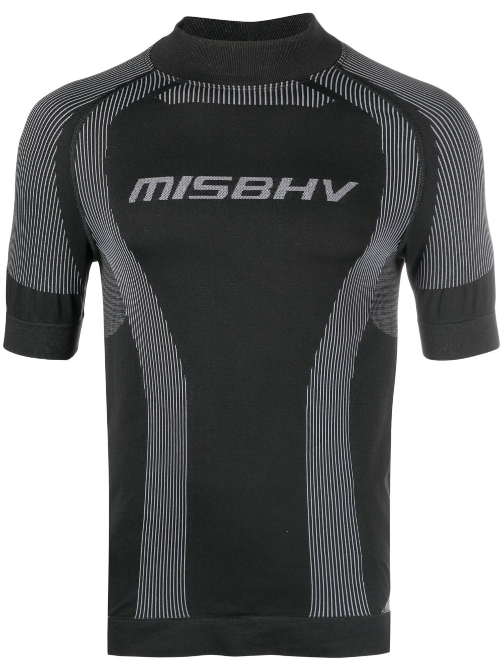 MISBHV logo-print striped performance T-shirt - Black von MISBHV