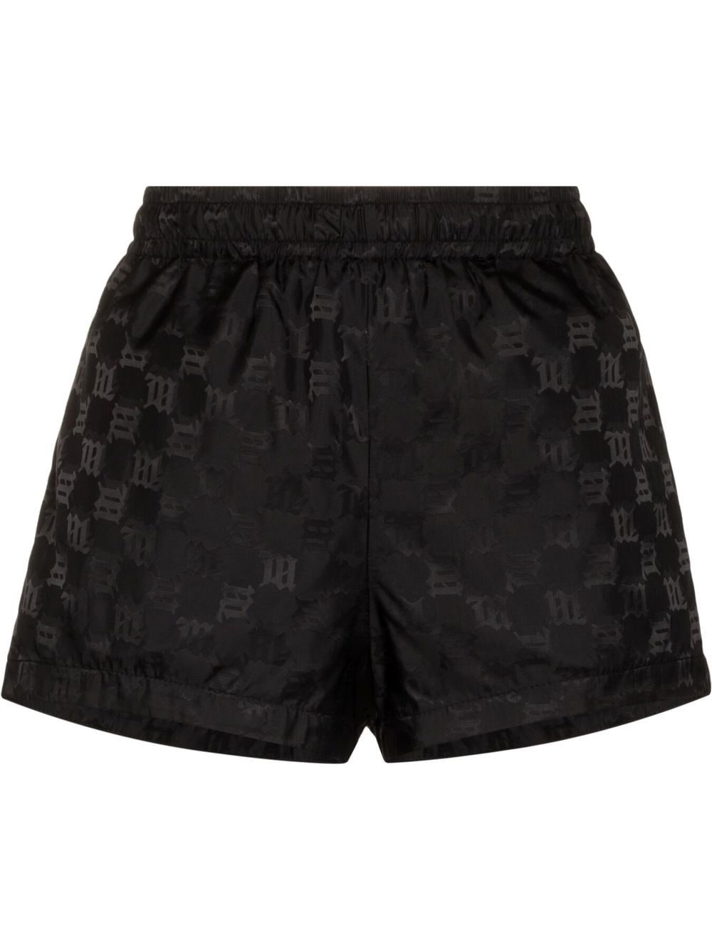 MISBHV monogram-print elasticated-waistband shorts - Black von MISBHV