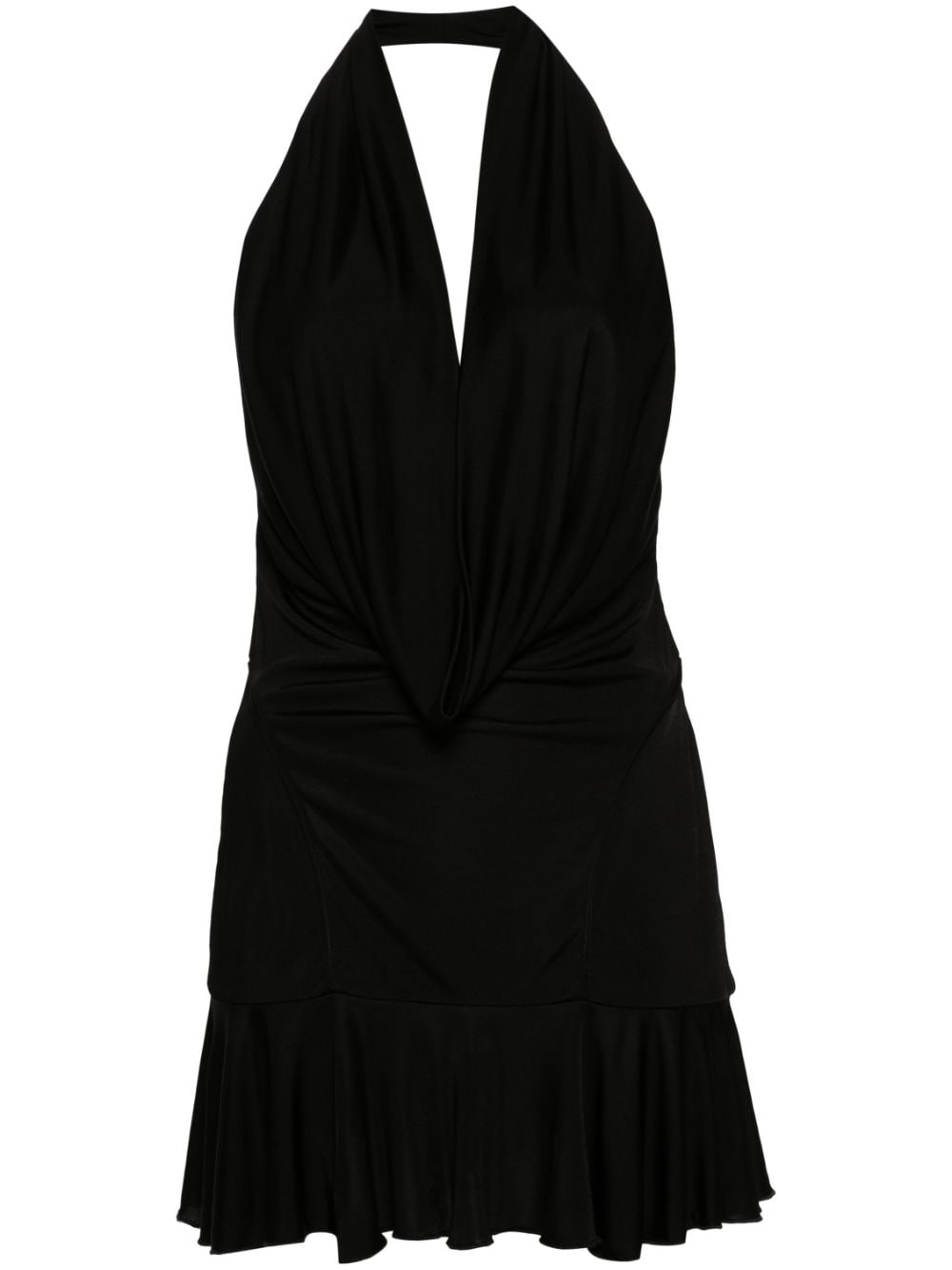 MISBHV plunging-neck satin minidress - Black von MISBHV