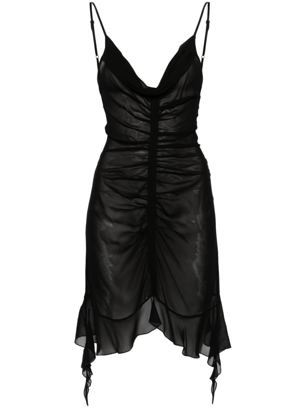 MISBHV ruched chiffon minidress - Black von MISBHV