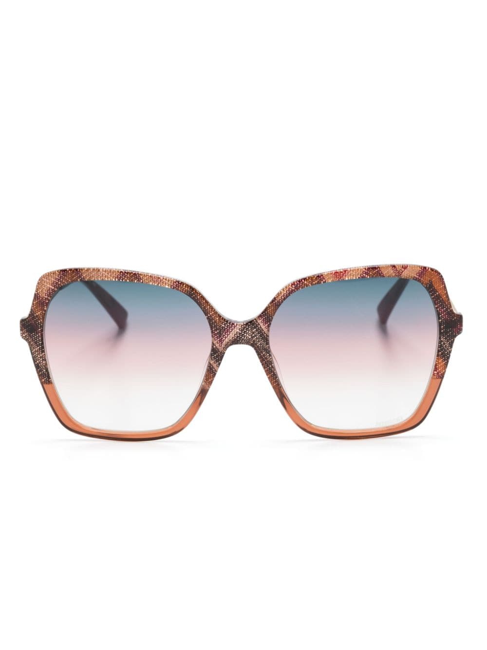 MISSONI EYEWEAR zigzag-print butterfly-frame sunglasses - Brown von MISSONI EYEWEAR