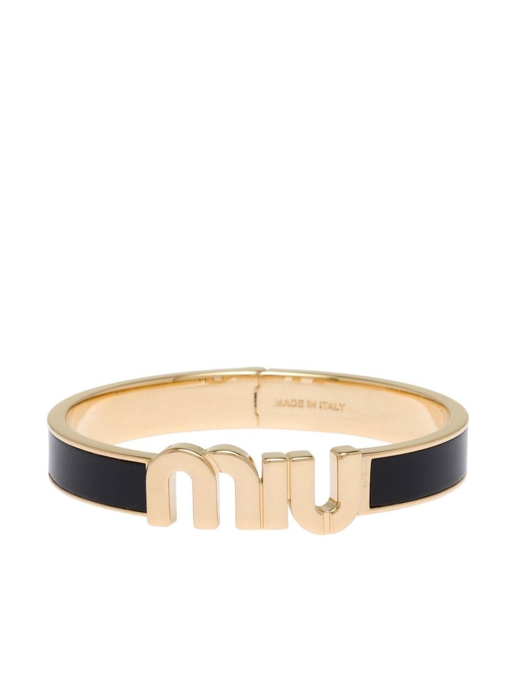 Miu Miu logo-plaque enamel bracelet - Black von Miu Miu