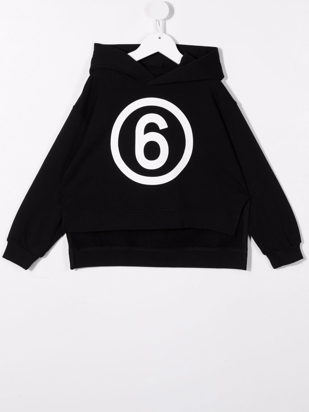 MM6 Maison Margiela Kids logo-print pullover hoodie - Black von MM6 Maison Margiela Kids