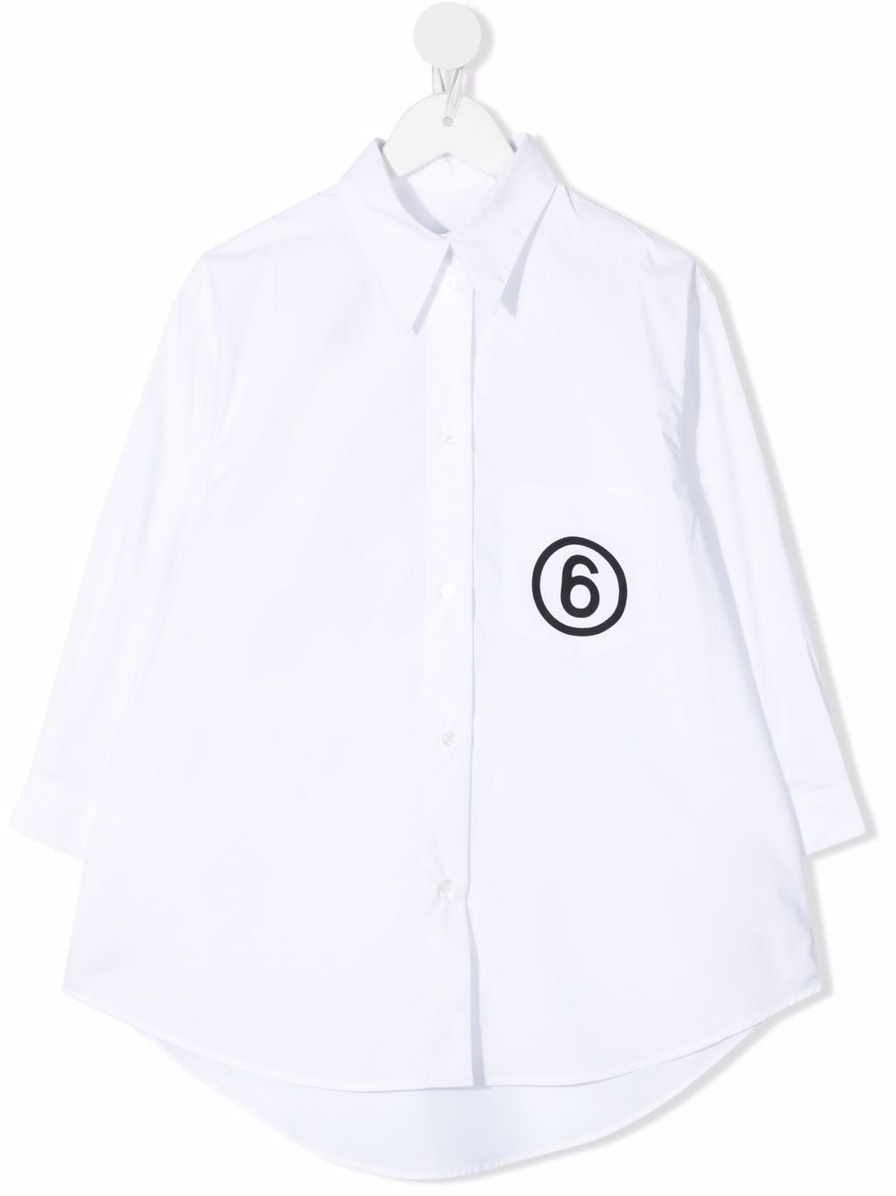 MM6 Maison Margiela Kids logo-print shirt - White von MM6 Maison Margiela Kids