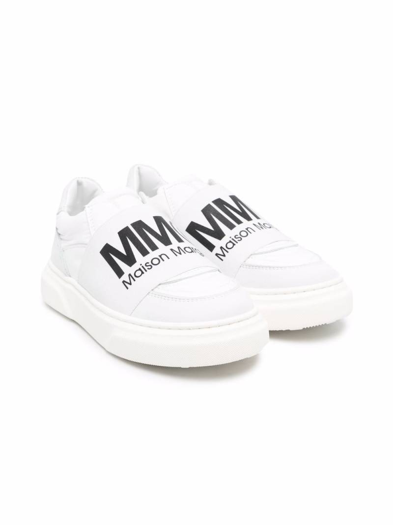 MM6 Maison Margiela Kids logo-print slip-on sneakers - White von MM6 Maison Margiela Kids