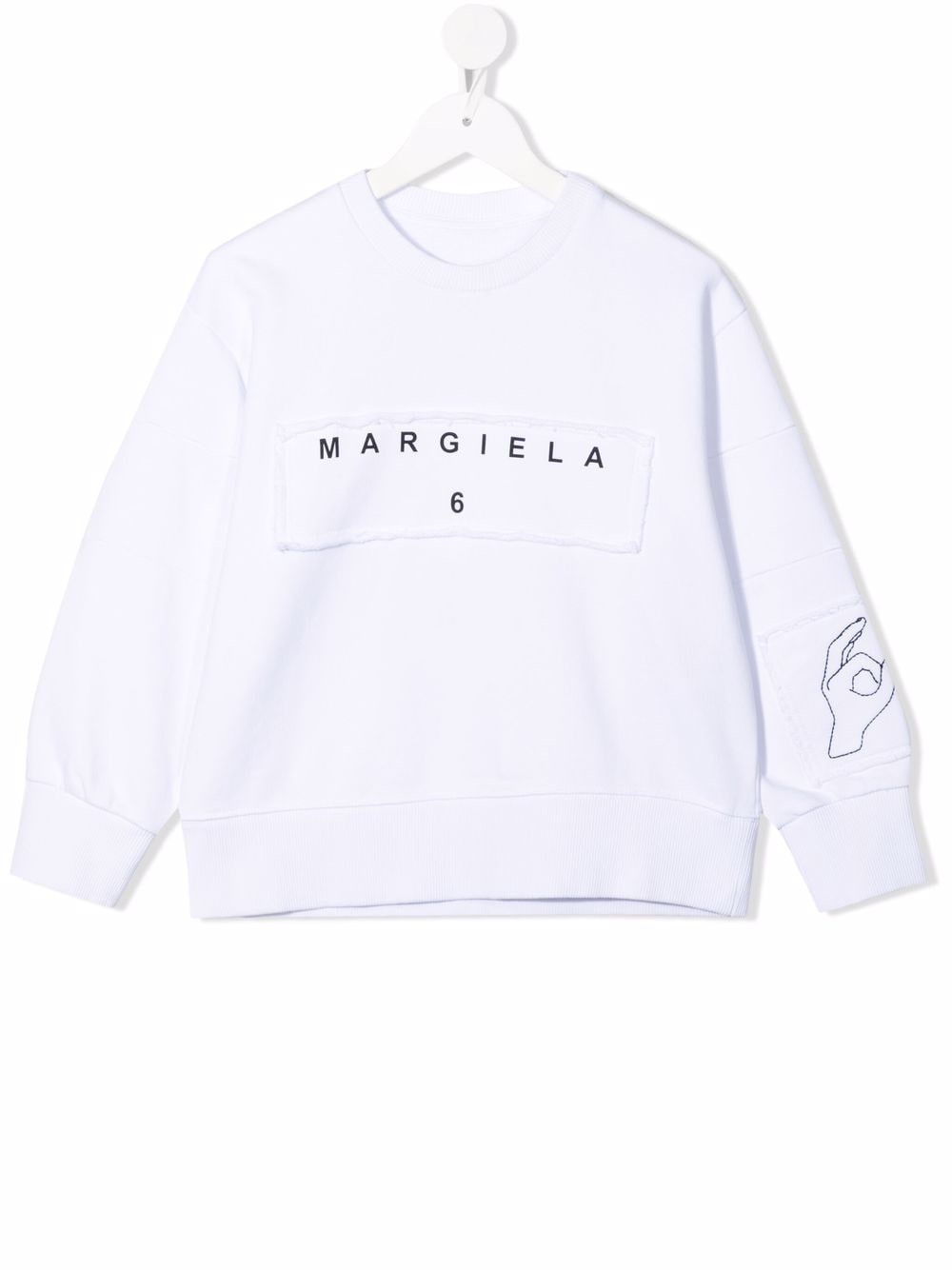 MM6 Maison Margiela Kids logo-print sweatshirt - White von MM6 Maison Margiela Kids