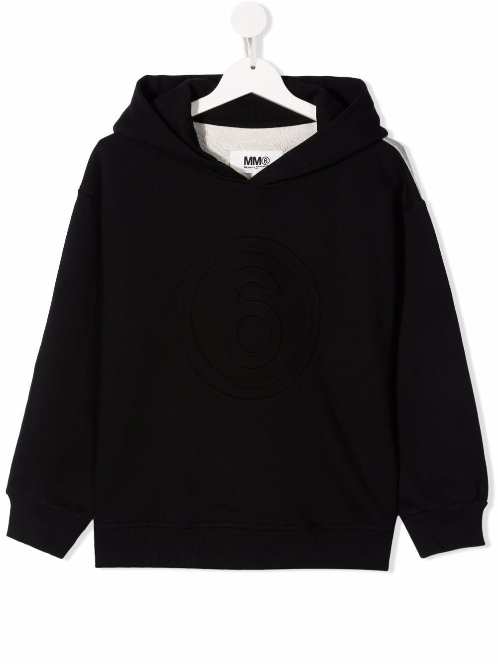 MM6 Maison Margiela Kids two-tone pullover hoodie - Black von MM6 Maison Margiela Kids