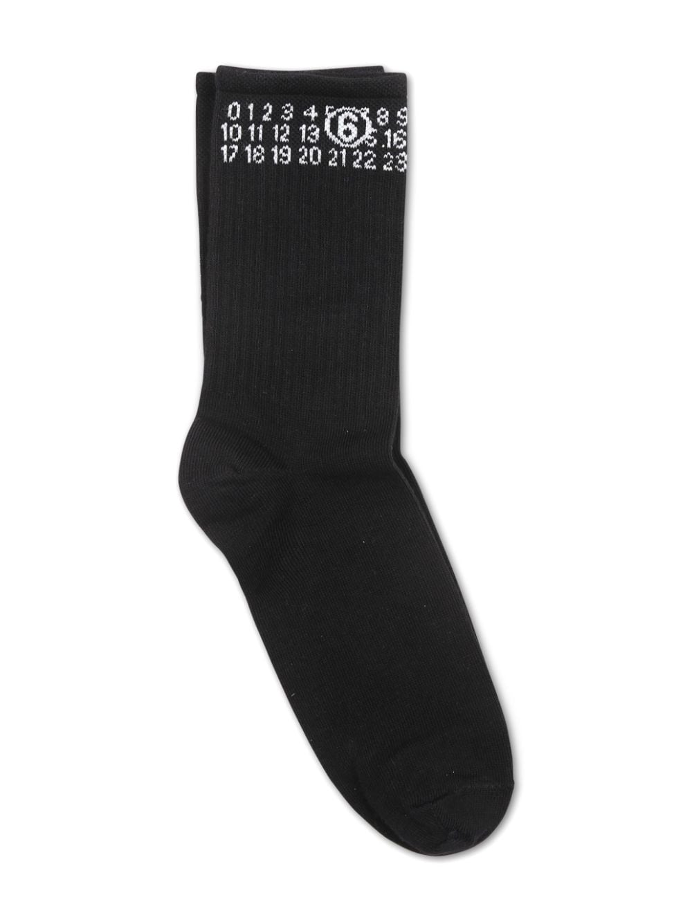 MM6 Maison Margiela Kids Numeric Signature cotton socks - Black von MM6 Maison Margiela Kids