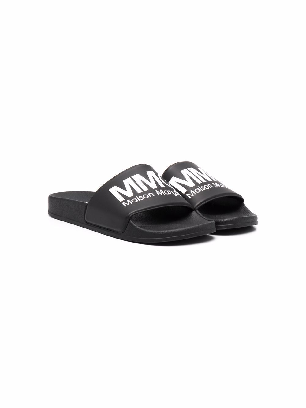 MM6 Maison Margiela Kids TEEN logo-print open-toe slides - Black von MM6 Maison Margiela Kids