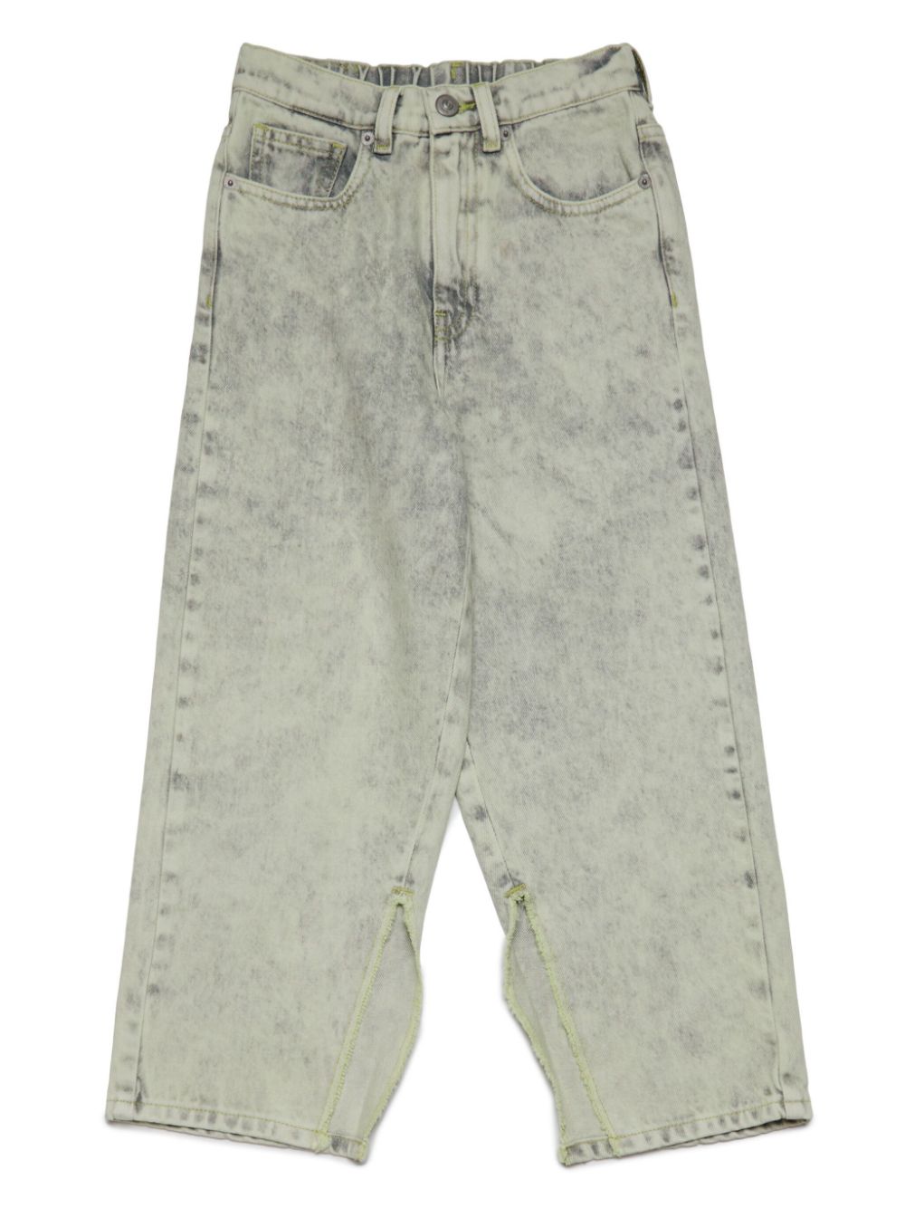 MM6 Maison Margiela Kids acid-wash wide-leg jeans - Green von MM6 Maison Margiela Kids