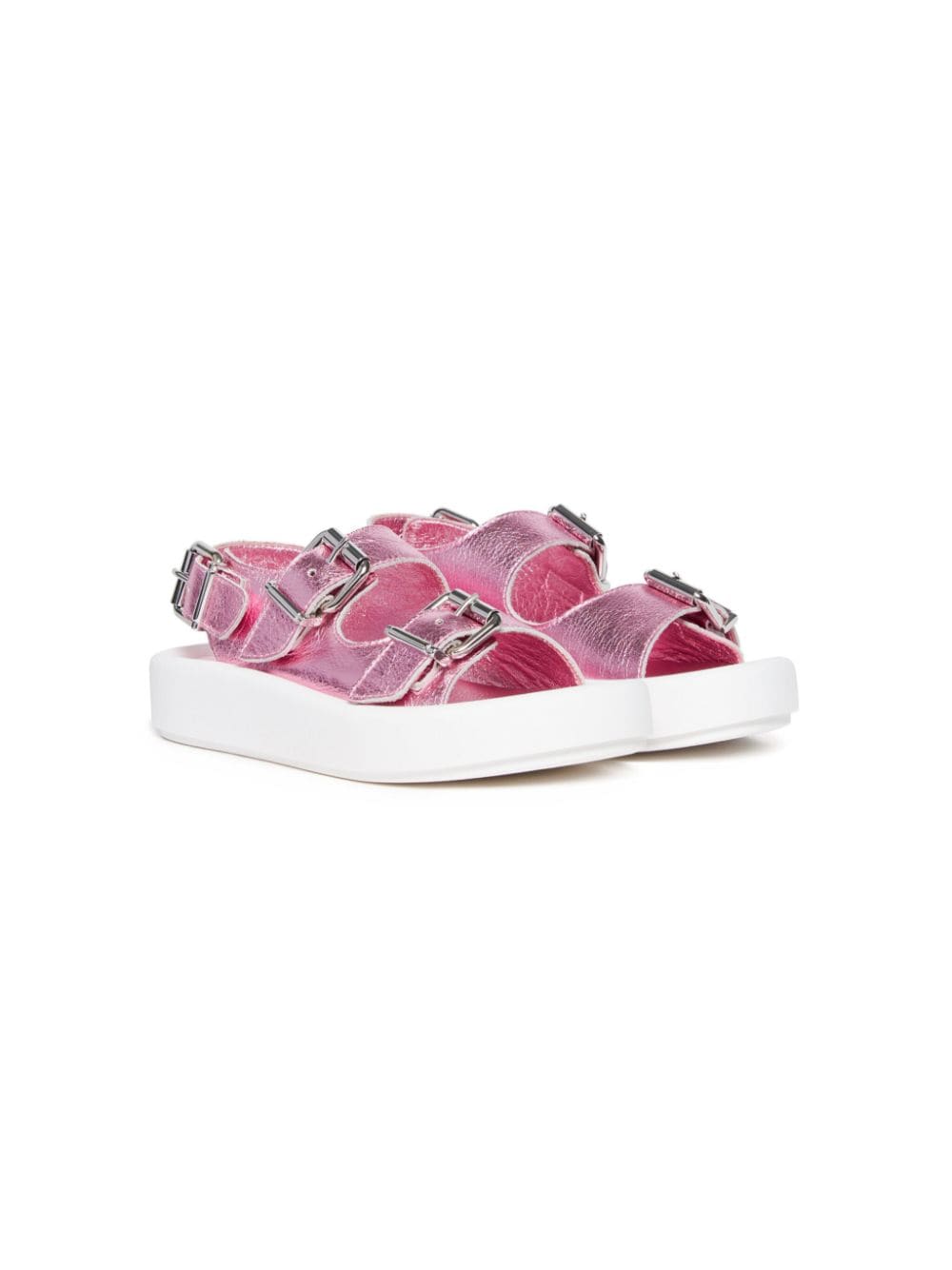 MM6 Maison Margiela Kids buckled leather sandals - Pink von MM6 Maison Margiela Kids