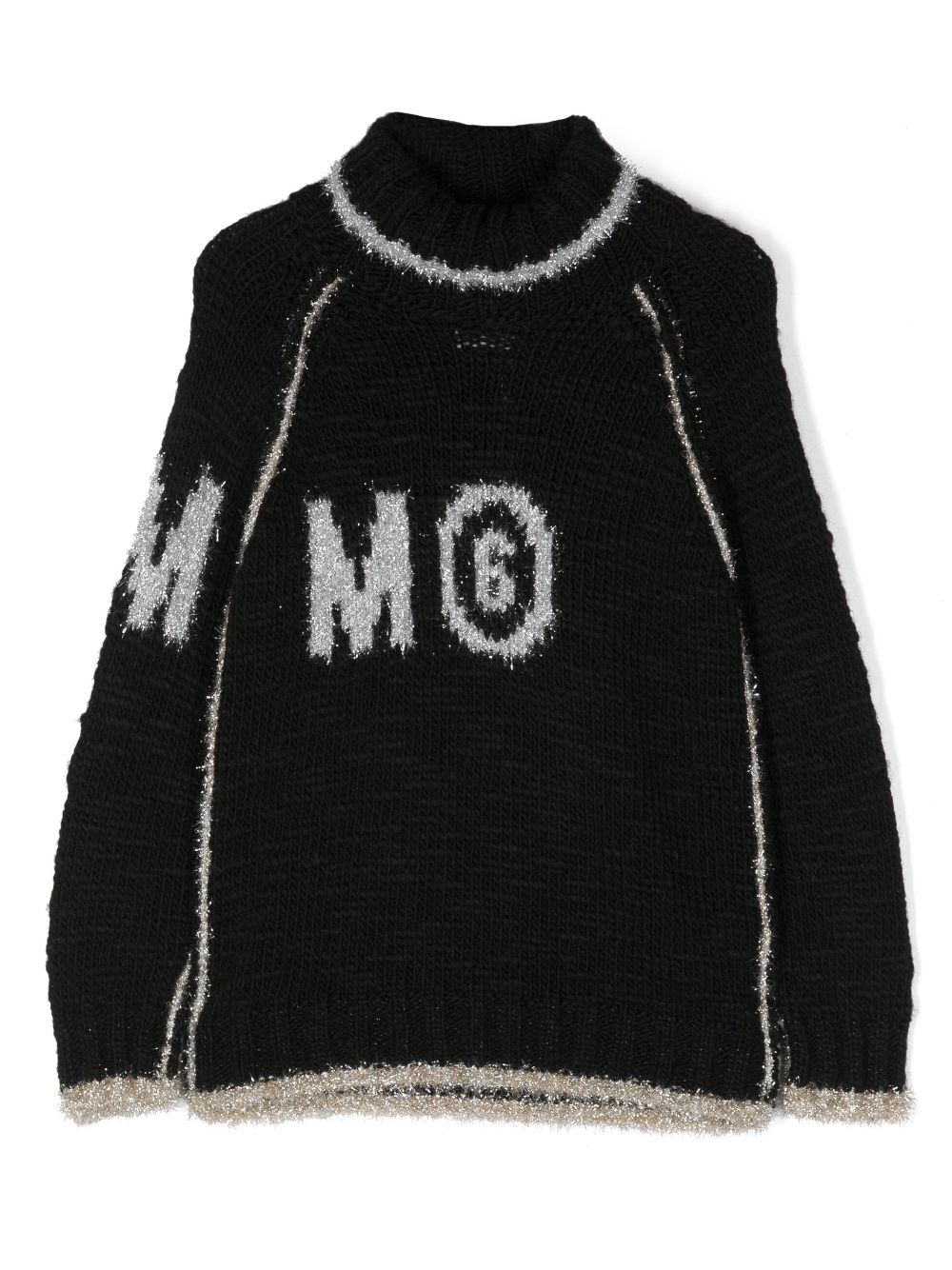 MM6 Maison Margiela Kids contrasting-detail knitted jumper - Black von MM6 Maison Margiela Kids
