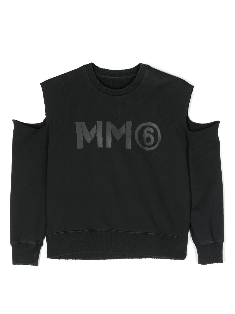 MM6 Maison Margiela Kids cut-out detail cotton sweatshirt - Black von MM6 Maison Margiela Kids