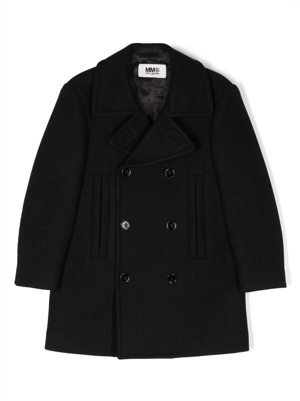 MM6 Maison Margiela Kids double-breasted coat - Black von MM6 Maison Margiela Kids