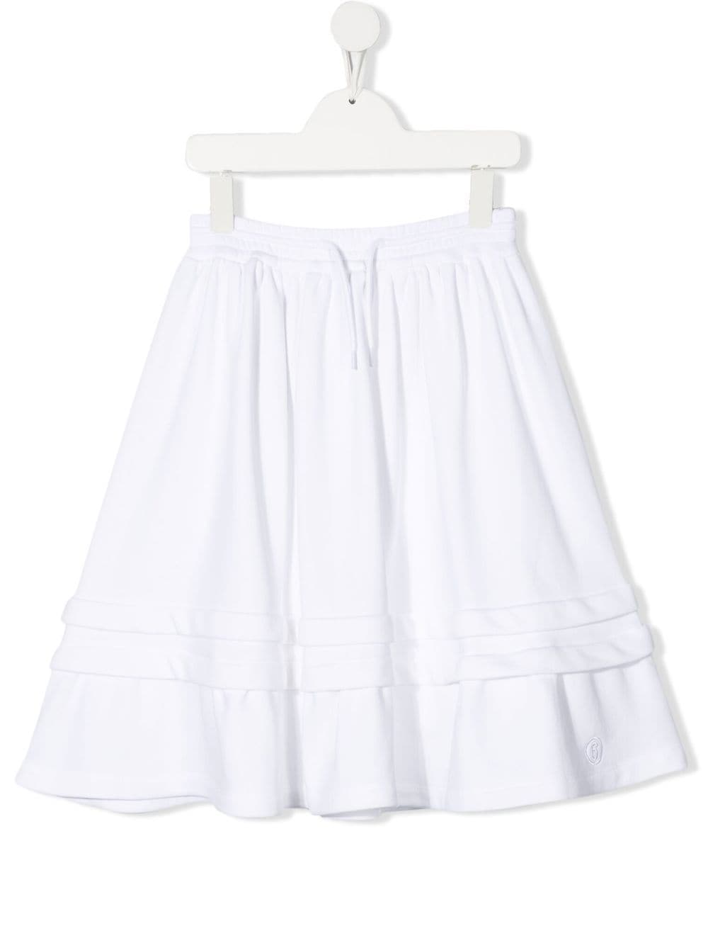 MM6 Maison Margiela Kids embroidered-logo flared skirt - White von MM6 Maison Margiela Kids