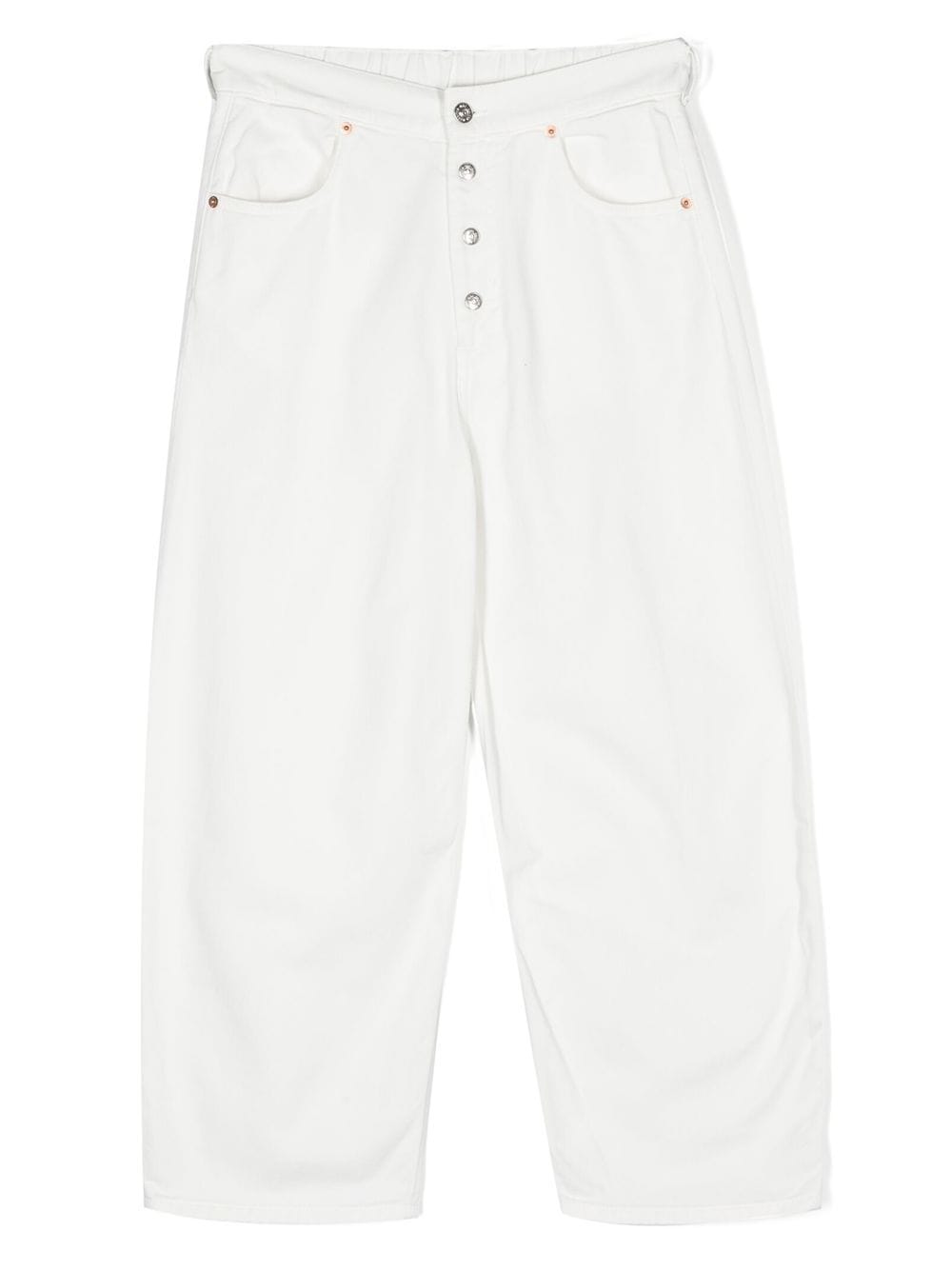 MM6 Maison Margiela Kids exposed-buttons straight leg jeans - White von MM6 Maison Margiela Kids