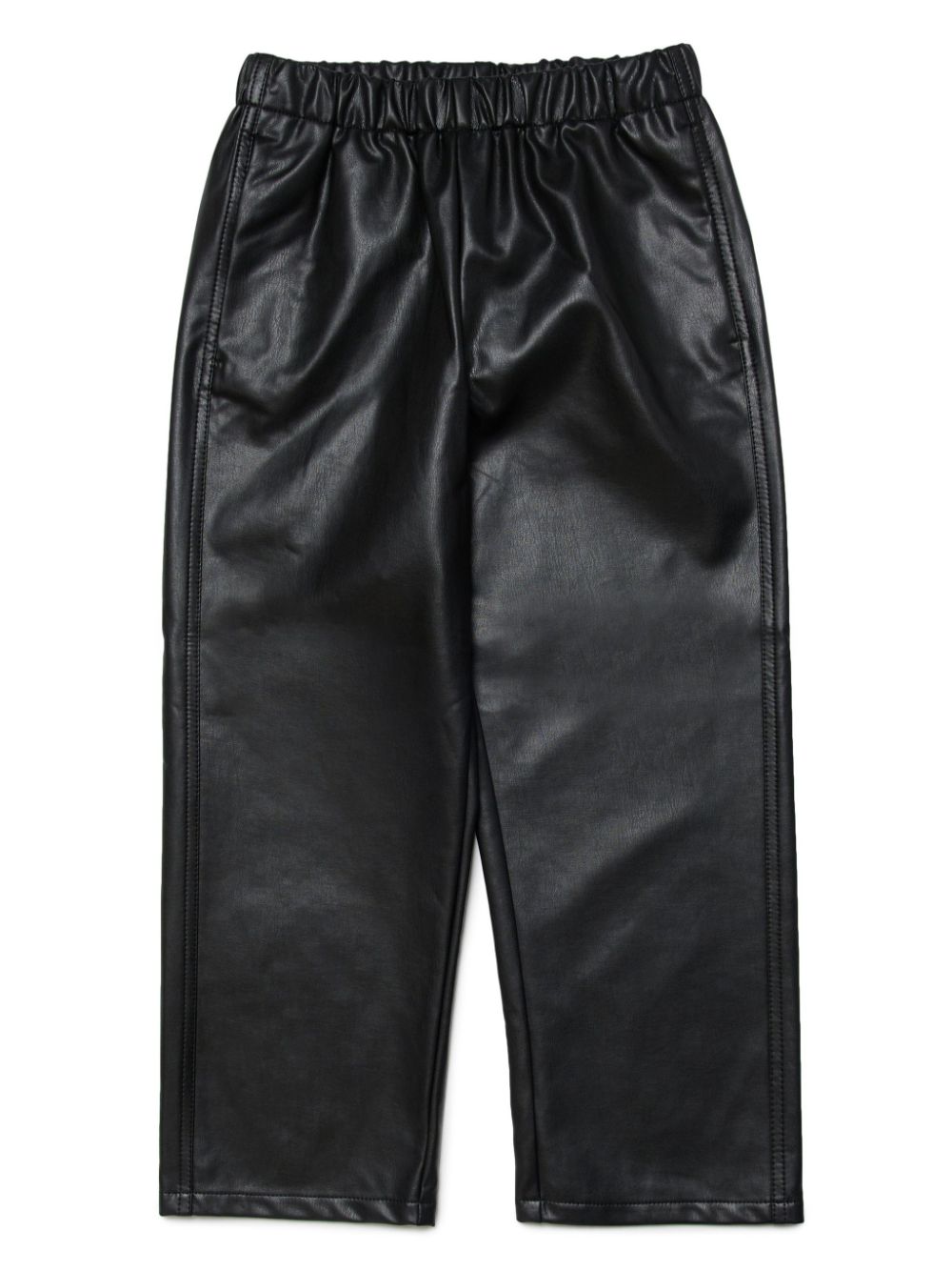 MM6 Maison Margiela Kids faux-leather straight-leg trousers - Black von MM6 Maison Margiela Kids