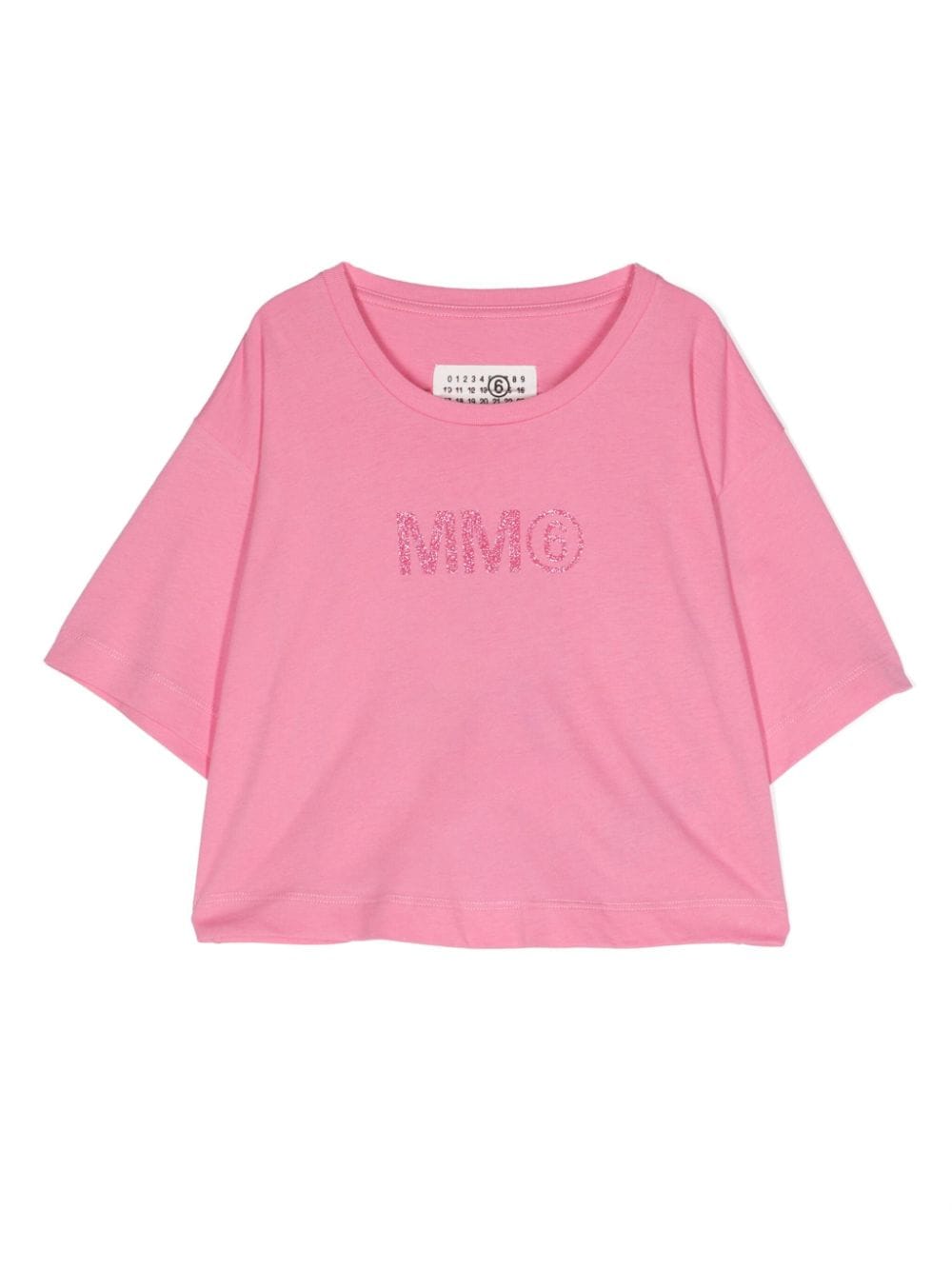 MM6 Maison Margiela Kids glitter-embellished T-shirt - Pink von MM6 Maison Margiela Kids