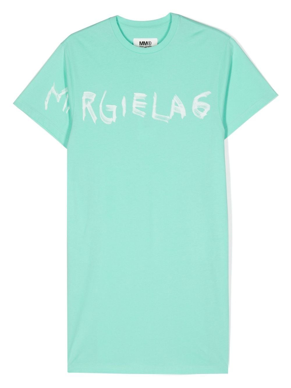 MM6 Maison Margiela Kids graphic logo print cotton T-shirt dress - Green von MM6 Maison Margiela Kids