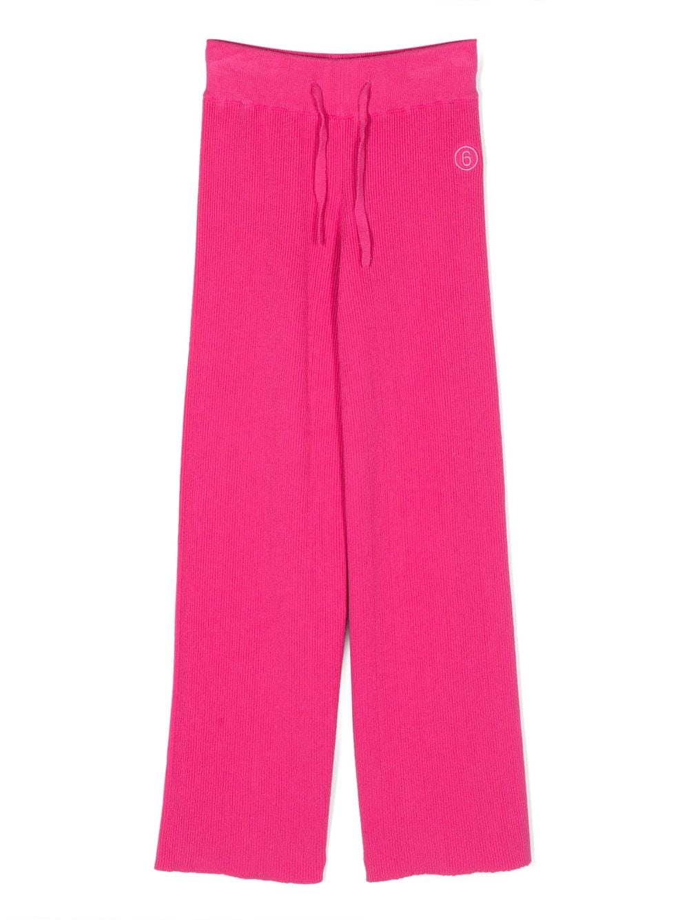 MM6 Maison Margiela Kids logo drawstring knit trousers - Pink von MM6 Maison Margiela Kids