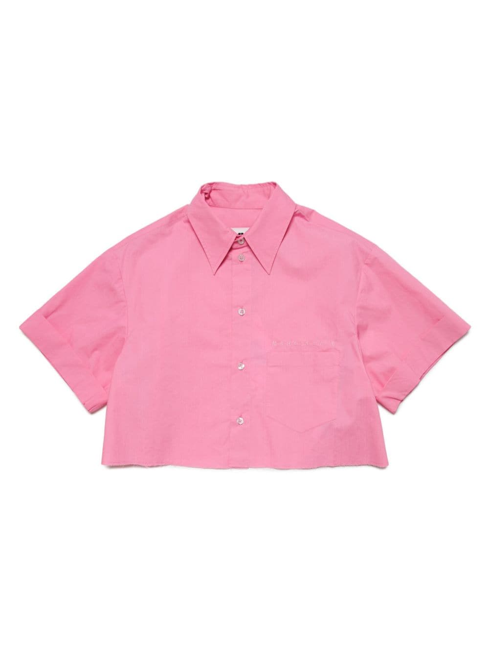 MM6 Maison Margiela Kids logo-embroidered cotton shirt - Pink von MM6 Maison Margiela Kids