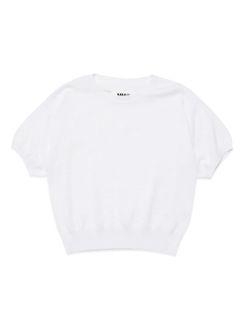 MM6 Maison Margiela Kids half-sleeve knitted jumper - White von MM6 Maison Margiela Kids