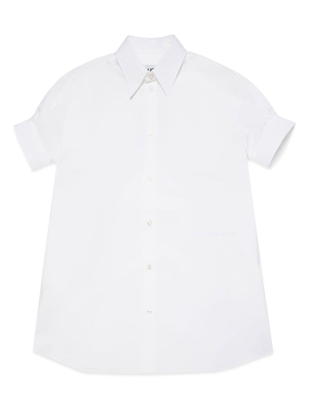 MM6 Maison Margiela Kids logo-embroidered poplin shirtdress - White von MM6 Maison Margiela Kids